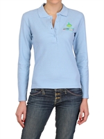 DYNAMO CAMP - LONG SLEEVED STRETCH COTTON PIQUE POLO - SKY BLUE