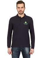 DYNAMO CAMP - LONG SLEEVED COTTON PIQUE POLO SHIRT - NAVY