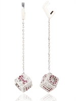 MISS BACK - KUBE EARRINGS - WHITE GOLD/RUBY