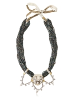 VANINA - NUIT YELLOW NECKLACE - BLUE/SILVER