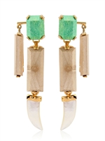HOUSE OF LAVANDE - EVERGLADES WOOD EARRINGS - GREEN/BEIGE