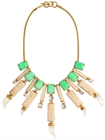 HOUSE OF LAVANDE - EVERGLADES WOOD COLLAR NECKLACE - GREEN/BEIGE