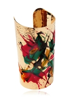 VALENTINA BRUGNATELLI - BERENICE ENAMELED BRASS CUFF - MULTI/PINK