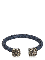 MCL MATTHEW CAMPBELL LAURENZA - FLEXIBLES ARMBAND MIT BUNTEN SAPHIREN - GRAU