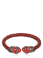 MCL MATTHEW CAMPBELL LAURENZA - FLEXIBLES ARMBAND MIT BUNTEN SAPHIREN - ROT