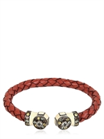 MCL MATTHEW CAMPBELL LAURENZA - FLEXIBLES ARMBAND MIT BUNTEN SAPHIREN - BROWN/CREAM