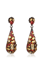 MCL MATTHEW CAMPBELL LAURENZA - CITRINE AND SAPPHIRE DROP EARRINGS - YELLOW/RED