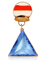 SONIA BOYAJIAN - GYPSY TRIANGLE GOLD PLATED & ZIRCON PIN - RED/WHITE