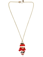 SONIA BOYAJIAN - CIRCUS BALL PENDANT NECKLACE - RED/WHITE