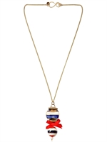 SONIA BOYAJIAN - CIRCUS BALL PENDANT NECKLACE - BLUE/WHITE