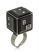 BY LUDO - CUBE KEYBOARD BUTTONS RING - BLACK