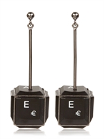 BY LUDO - CUBE KEYBOARD BUTTON EARRINGS - BLACK