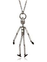 SANTO SPIRITO FIRENZE - PINOCCHIO LUXE SILVER NECKLACE - BLACK/CLEAR