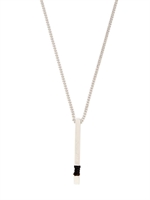 DIOR HOMME - BRASS & LEATHER NECKLACE - PALLADIUM/BLACK