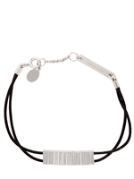DIOR HOMME - BRASS METAL AND WAXED COTTON BRACELET - PALLADIUM/BLACK