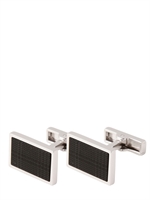 DIOR HOMME - PRINCE OF WALES CUFFLINKS - PALLADIUM/BLACK