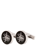 DIOR HOMME - BEE CUFFLINKS - PALLADIUM/BLACK