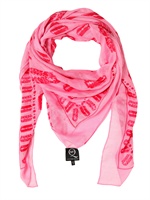 MCQ ALEXANDER MCQUEEN - VISKOSE GAZE SCHAL MIT RASIERKLINGENDRUCK - PINK