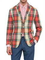 ERNESTO - GIACCA DUE BOTTONI IN SETA E COTONE TARTAN - MULTICOLORE