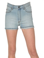 CHEAP MONDAY - SHORTS 5 TASCHE IN DENIM STRETCH - CELESTE