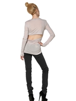 CHEAP MONDAY - STRETCH-JERSEY-TOP MIT STRETCH - HELLGRAU