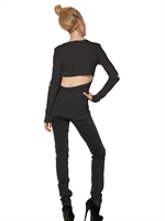 CHEAP MONDAY - STRETCH OPEN BACK JERSEY TOP - BLACK