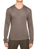 JOHN VARVATOS - MAGLIA IN MISTO LINO - VERDE