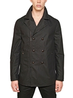 JOHN VARVATOS - GIACCA IN GABARDINA DI COTONE CON BOTTONI TESCHIO - BLU SCURO