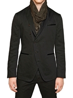 JOHN VARVATOS - ASYMMETRISCHES BAUMWOLL MIX CANVAS JACKET - SCHWARZ