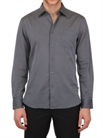 JOHN VARVATOS STAR USA - CHAMBRAY EFFEKT BAUMWOLL-POPELIN HEMD - GRAU