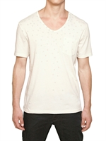 JOHN VARVATOS STAR USA - LEICHTES JERSEY T-SHIRT MIT STERNEN ÜBERALL - WEIß