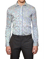 ETRO - POLIERTES SLIM FIT HEMD AUS STRETCH BAUMWOLLE - WEISS/BLAU