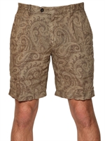 ETRO - PAISLEY PRINT LINEN BERMUDA SHORTS - BEIGE