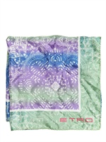 ETRO - BEDRUCKTES SEIDEN TWILL EINSTECKTUCH - HELLBLAU