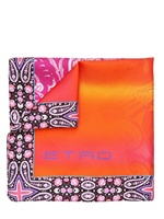 ETRO - BEDRUCKTES SEIDEN TWILL EINSTECKTUCH - ORANGE