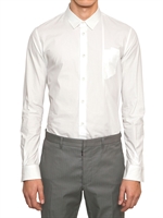 MAISON MARTIN MARGIELA - FOLDED POCKET COTTON POPLIN SHIRT - WHITE