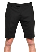 MUGLER - STRETCH COOL WOOL SHORTS - BLACK