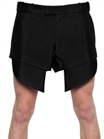 MUGLER - STRETCH COTTON SHORTS - BLACK