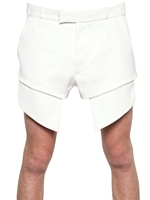 MUGLER - STRETCH COTTON SHORTS - WHITE