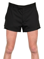 MUGLER - STRETCH COOL WOOL SHORTS - BLACK