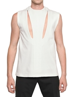 MUGLER - STRETCH MILANO VISKOSE JERSEY T-SHIRT - WEIß