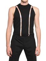 MUGLER - BAUMWOLL-JERSEY SHIRT MIT TRANSPARENTEN EINSÄTZEN - SCHWARZ