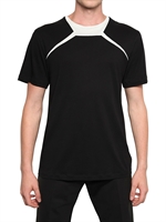 MUGLER - KONTRASTIERENDES FARB JERSEY BAUMWOLLEN T-SHIRT - SCHWARZ/WEIß