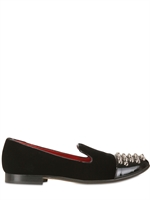 MARC POINT - 25MM SAMTLOAFERS MIT SPITZEN NIETEN - SCHWARZ