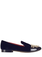 MARC POINT - 25MM SAMTLOAFERS MIT SPITZEN NIETEN - NAVYBLAU