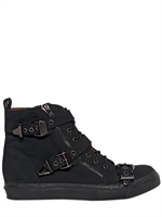 JEFFREY CAMPBELL - SNEAKERS IN TELA DI COTONE - NERO