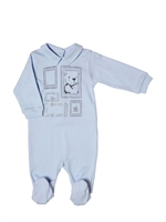 BABY DIOR - JERSEY PRINTED ROMPER - PALE BLUE