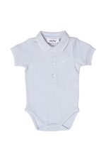 BABY DIOR - COTTON PIQUET BODYSUIT - PALE BLUE