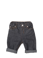 BABY DIOR - 5 POCKET COTTON AND LINEN DENIM JEANS - DENIM