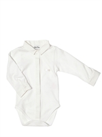 BABY DIOR - COTTON POPLIN BODYSUIT/SHIRT - WHITE